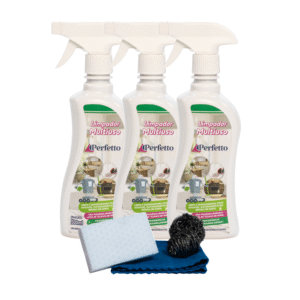 Kit 3 Frasco Citrus 500ml + Pano + Esponja aço + Esponja Supergreen