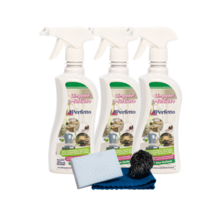 Kit 3 Frasco 500ml + Pano + Esponja aço + Esponja Supergreen Sem Cheiro